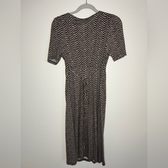 Monsoon Brown & Cream Geo Print Midi Dress - Size 6 (US) - Picture 4 of 6